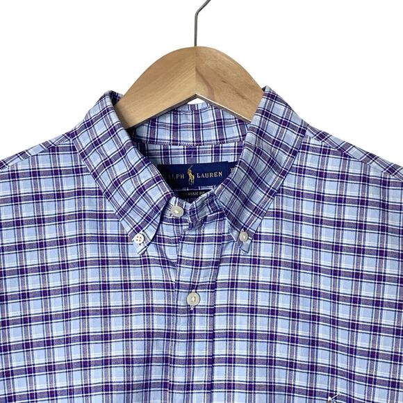 Ralph Lauren Mens Size XL Classic Fit Button Down Shirt Plaid Blue Multicolor - Picture 5 of 10